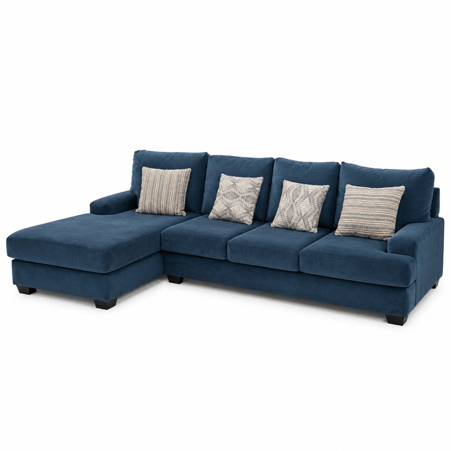 Living Spaces Harper Blue 3+ Piece Sectional - image-5