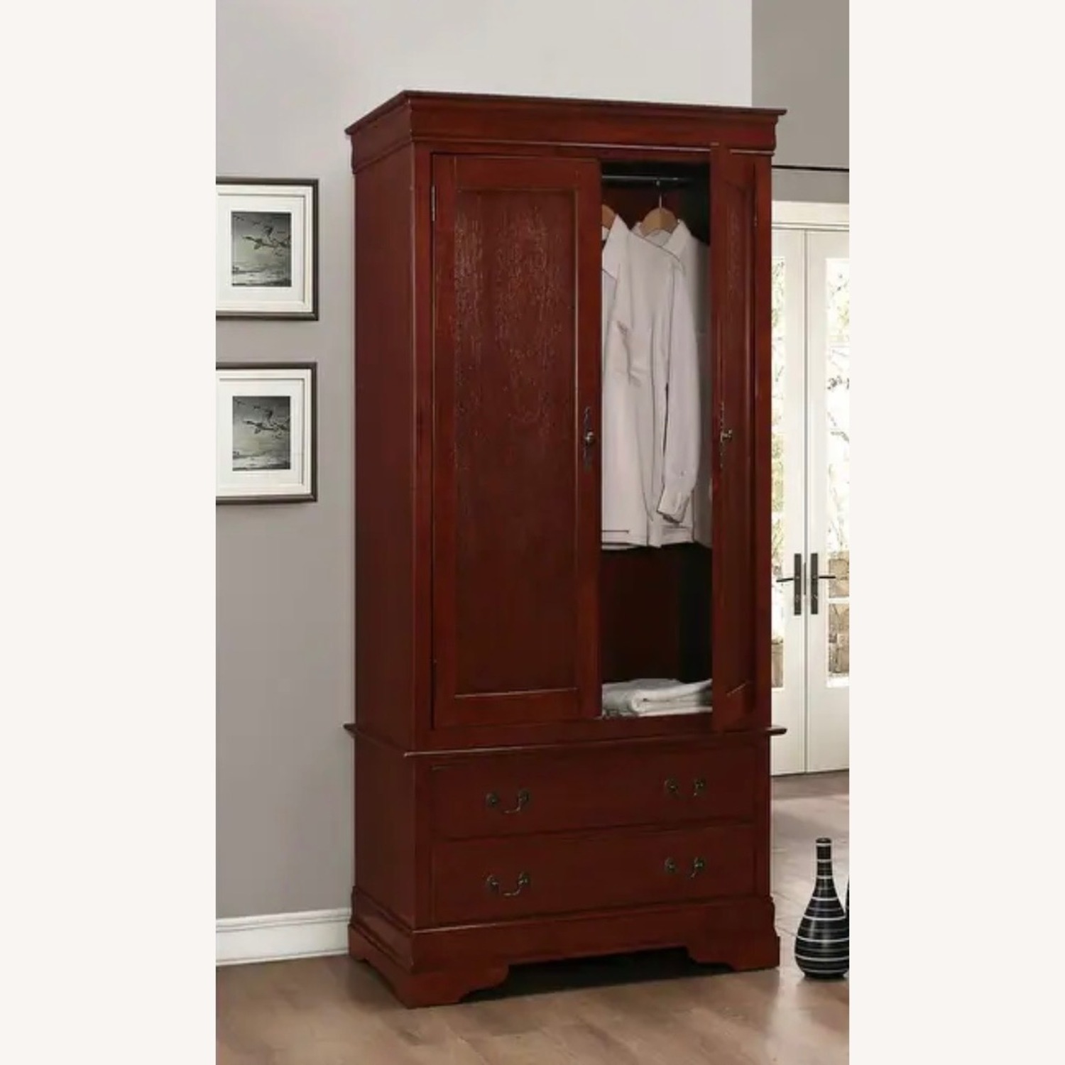 Ethan Allen Cherry Wardrobe Armoire - image-2