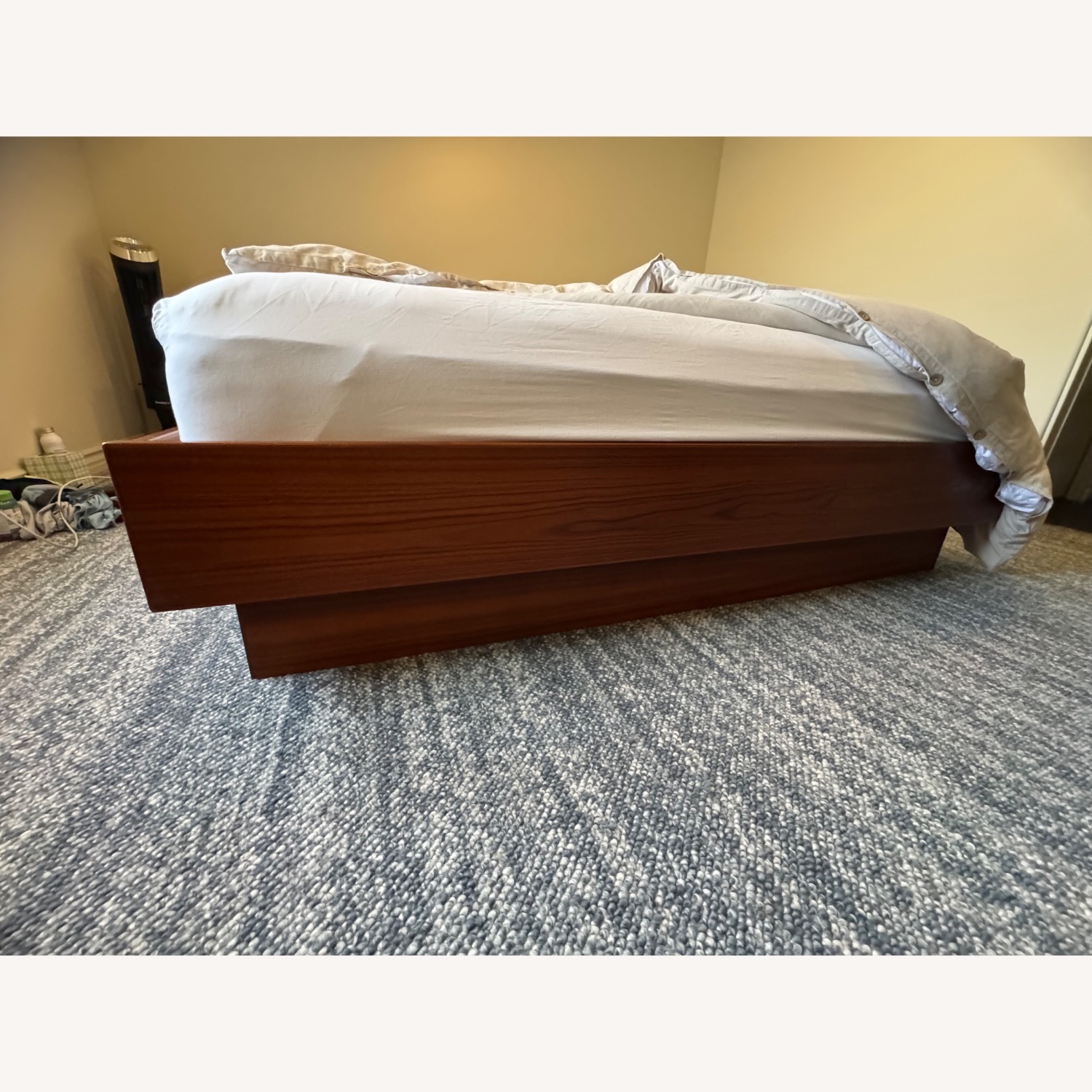 Mid Century King Bed with Attached Nightstands - image-4