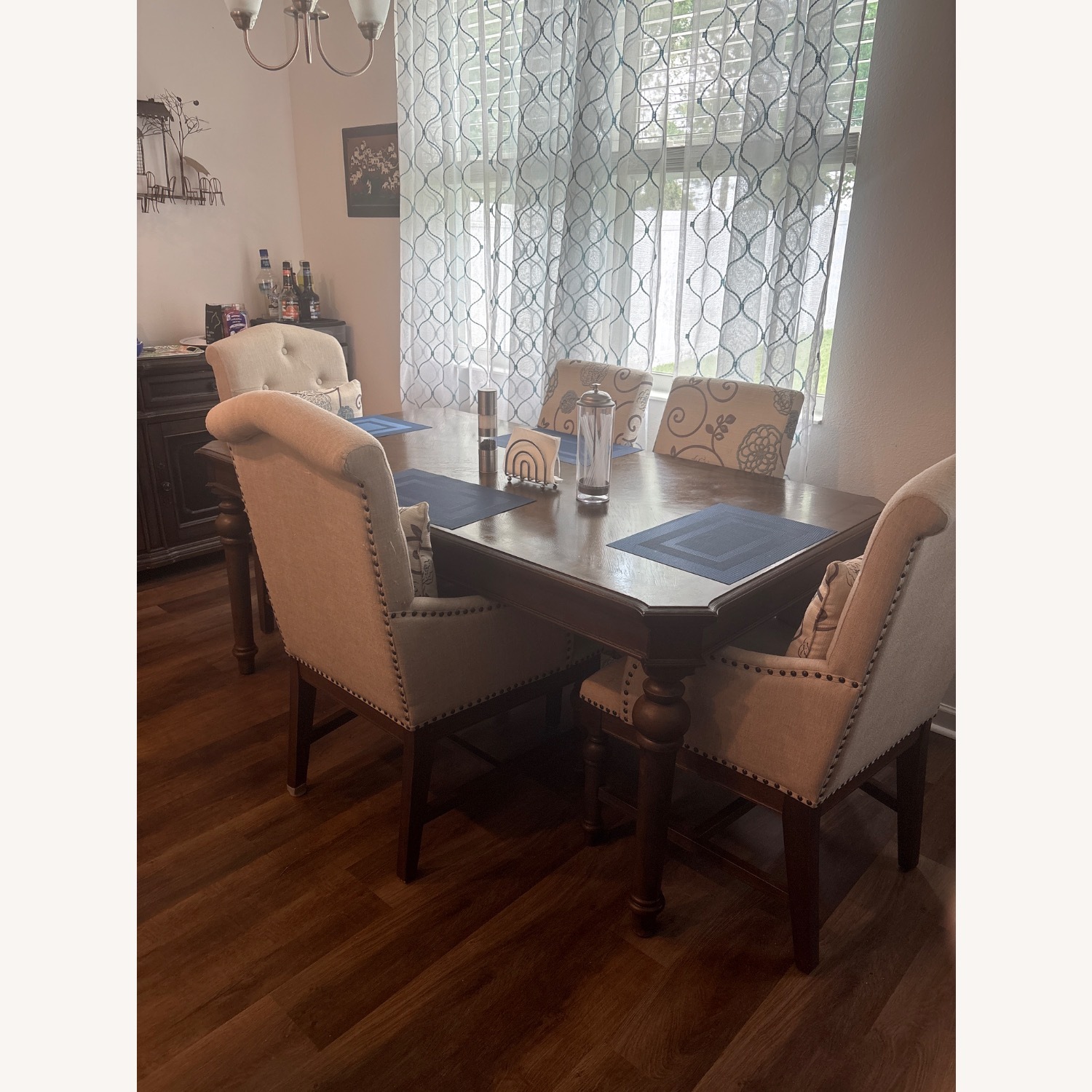 Dining Table with 6 Chairs and Hutch - image-3