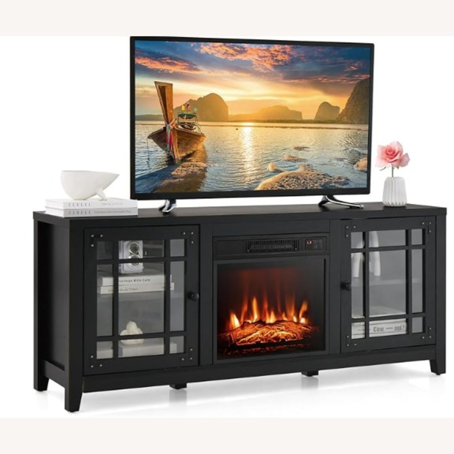 Amazon Tangkula Black Wood Media Storage - image-4
