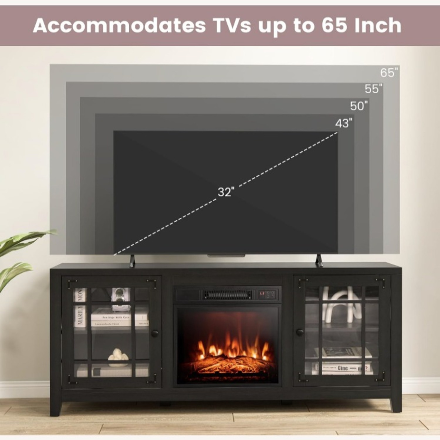 Amazon Tangkula Black Wood Media Storage - image-9