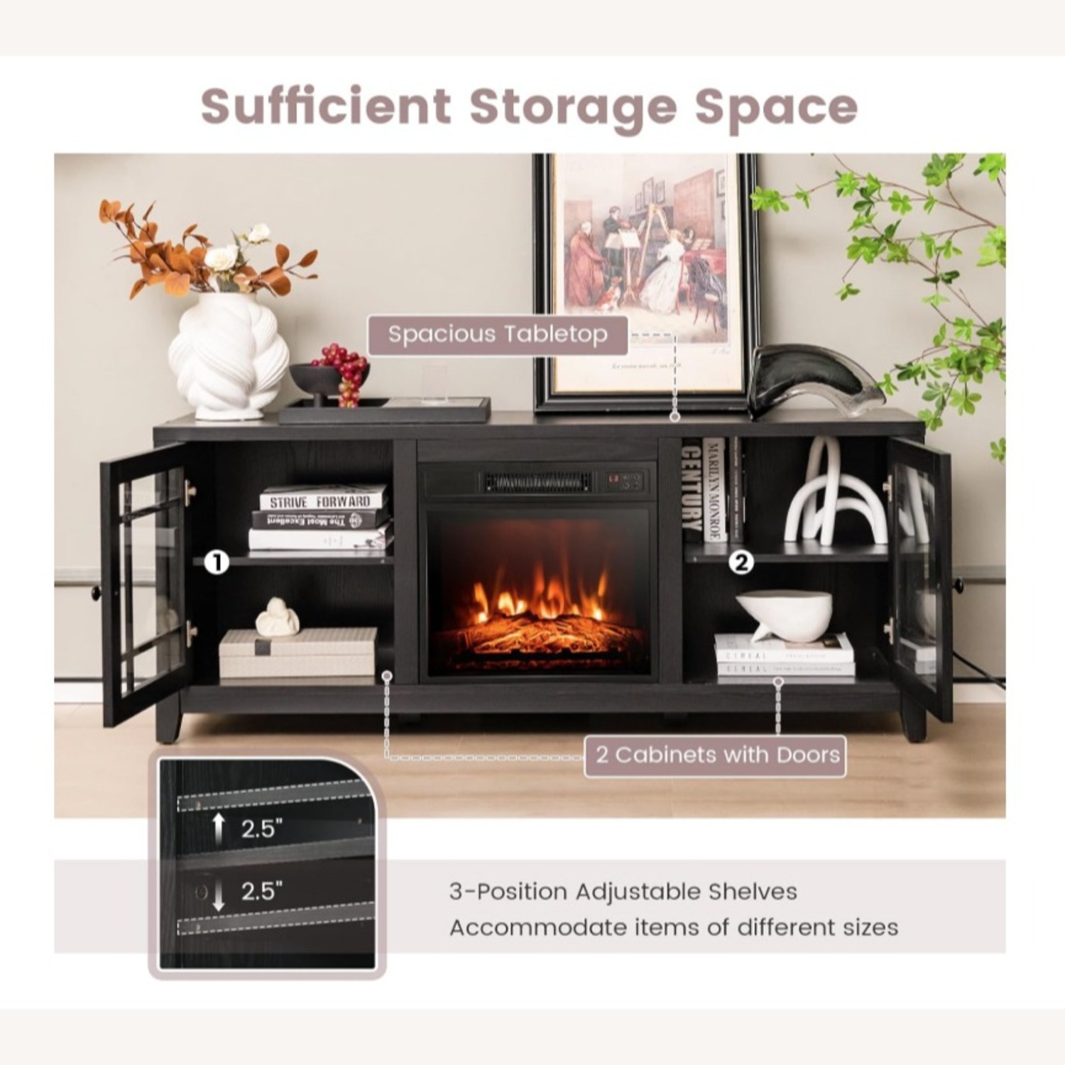 Amazon Tangkula Black Wood Media Storage - image-10