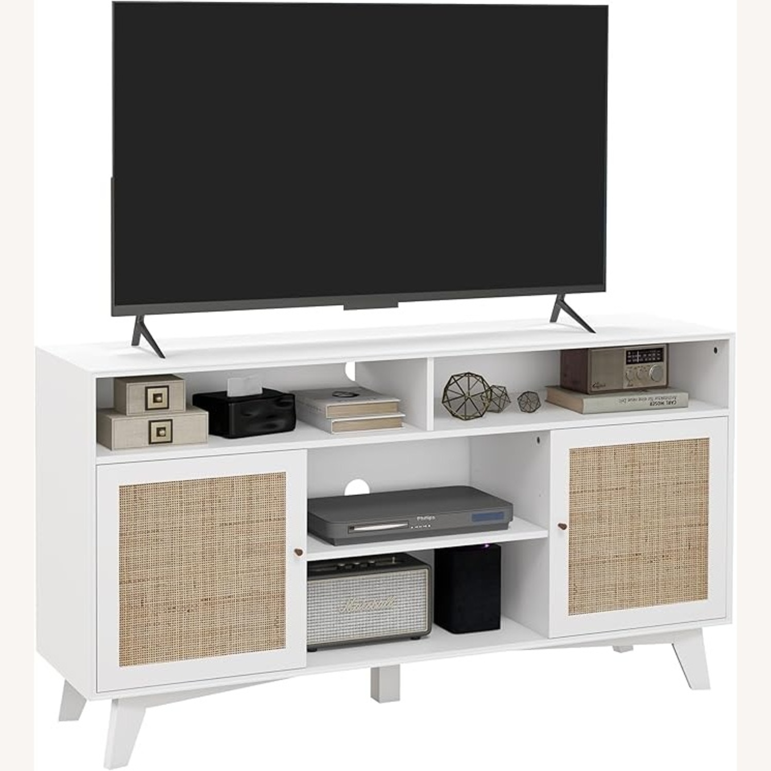Wayfair Bay Isle Home White Rattan Media Console - image-5