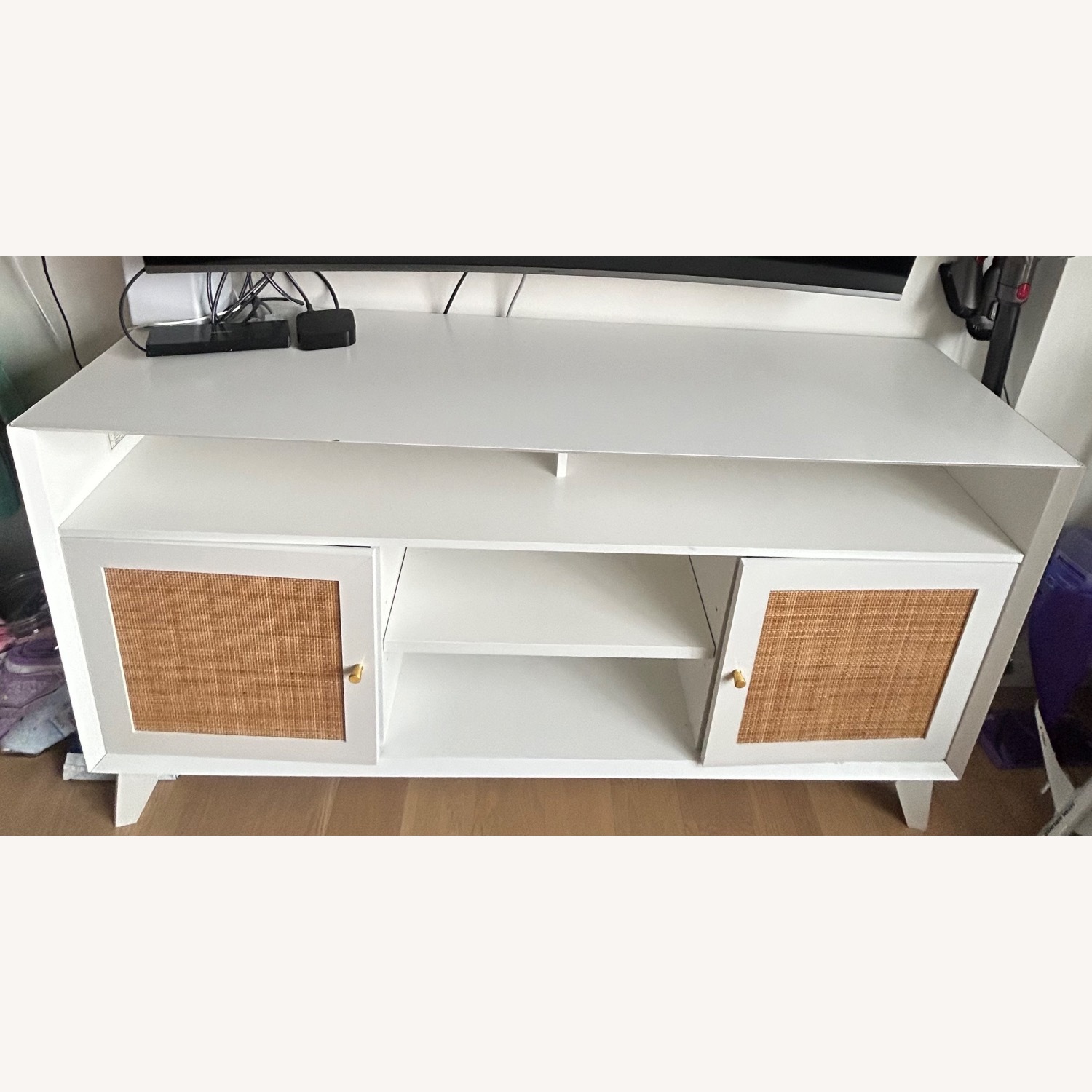 Wayfair Bay Isle Home White Rattan Media Console - image-3