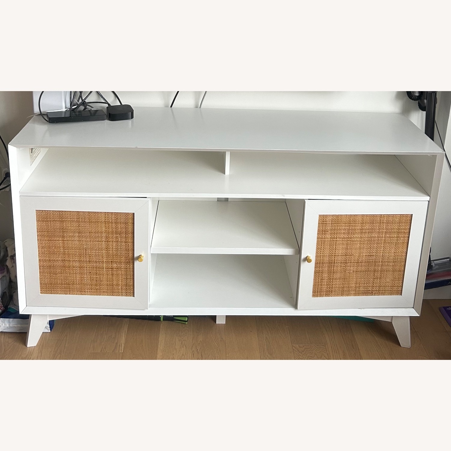Wayfair Bay Isle Home White Rattan Media Console - image-2