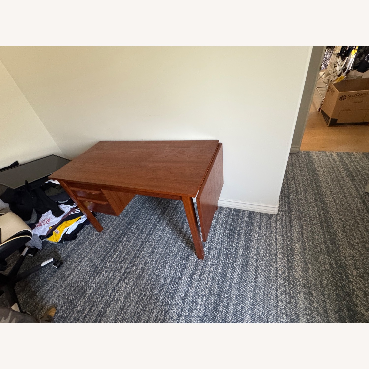 Danish Modern Teak Drop Leaf Desk - image-4
