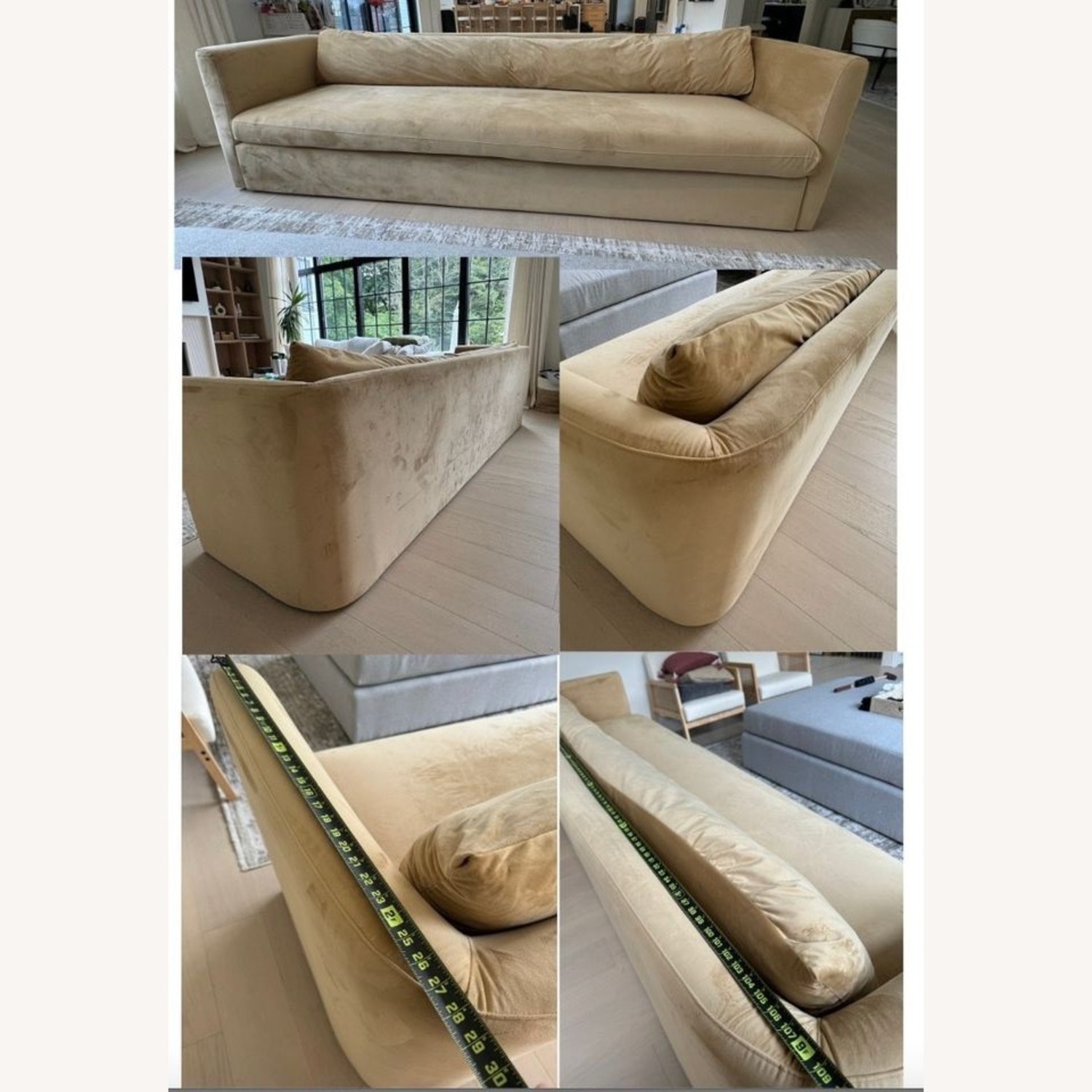 Custom Curved Velvet Couch - image-2