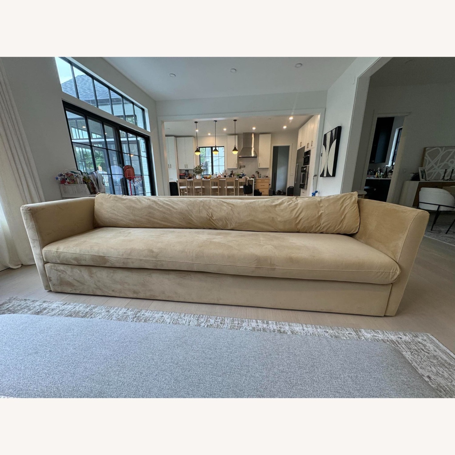 Custom Curved Velvet Couch - image-1