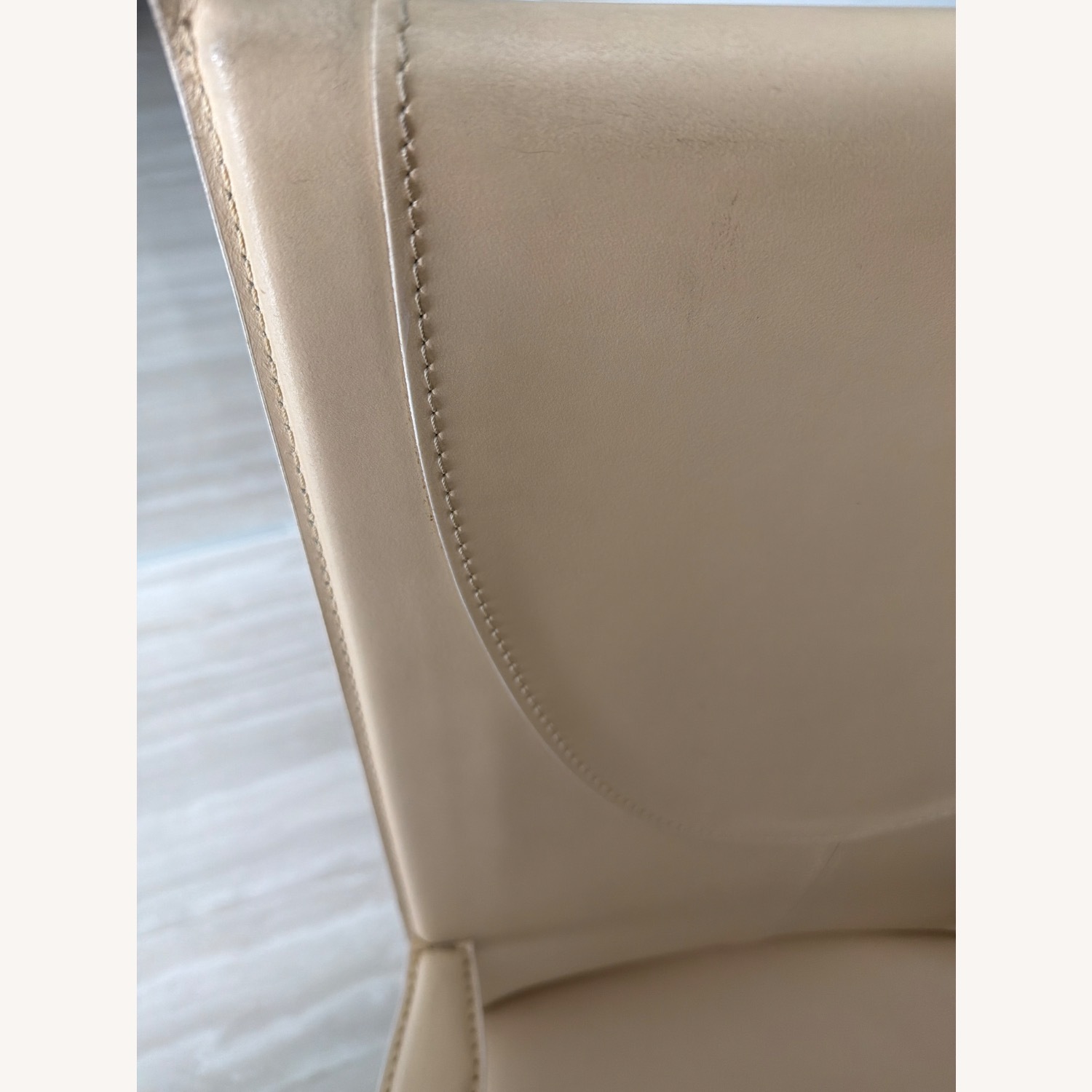 Ivory Italian Leather Dining Chairs - image-5