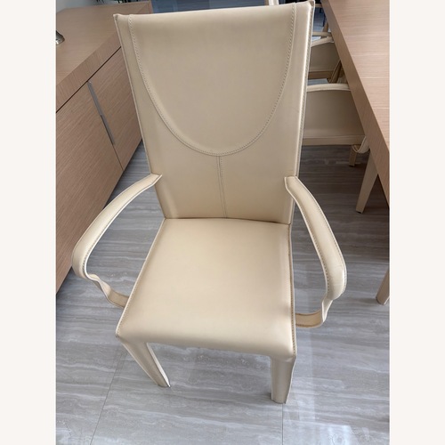 Used Ivory Italian Leather Dining Chairs for sale on AptDeco
