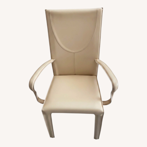 Used Ivory Italian Leather Dining Chairs for sale on AptDeco