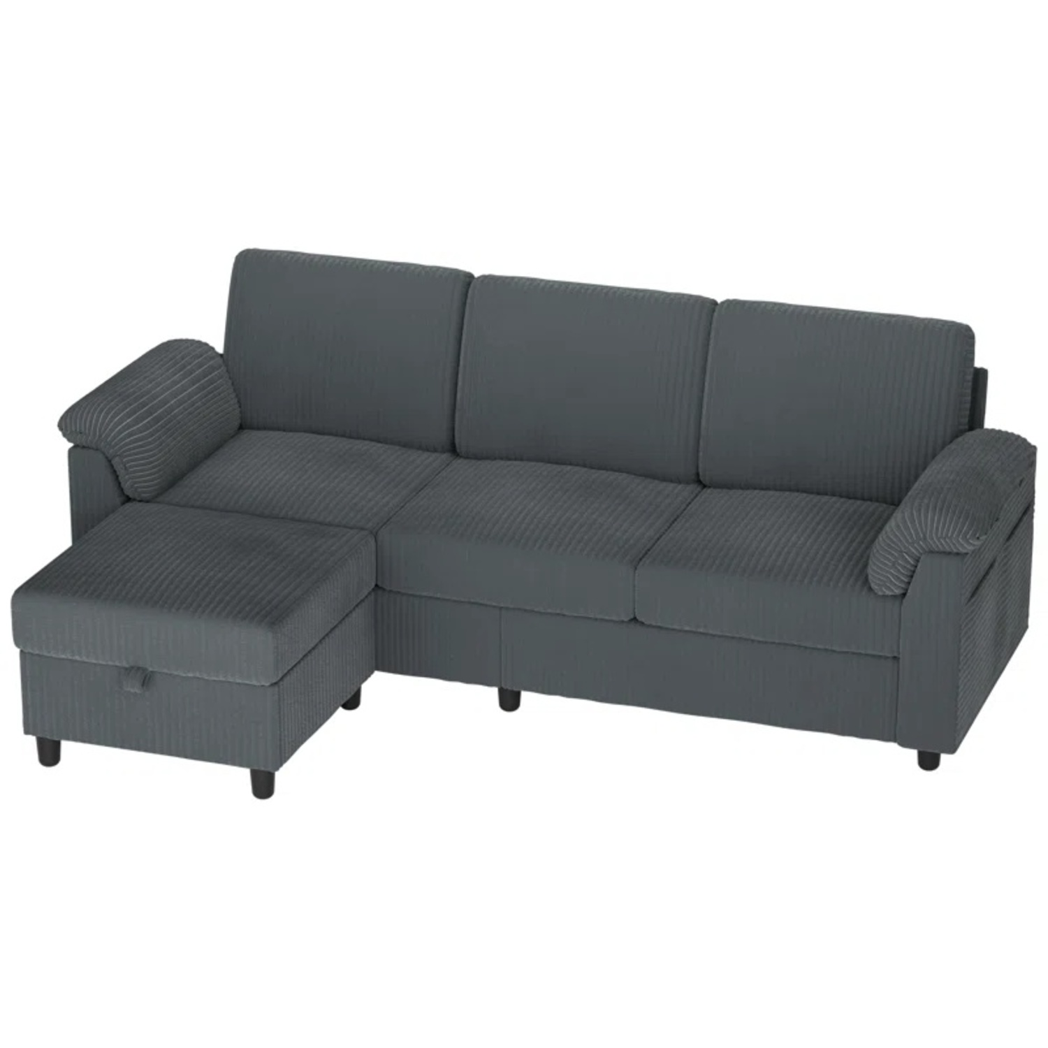 Wayfair Dark Gray 2 Piece Sectional - image-4