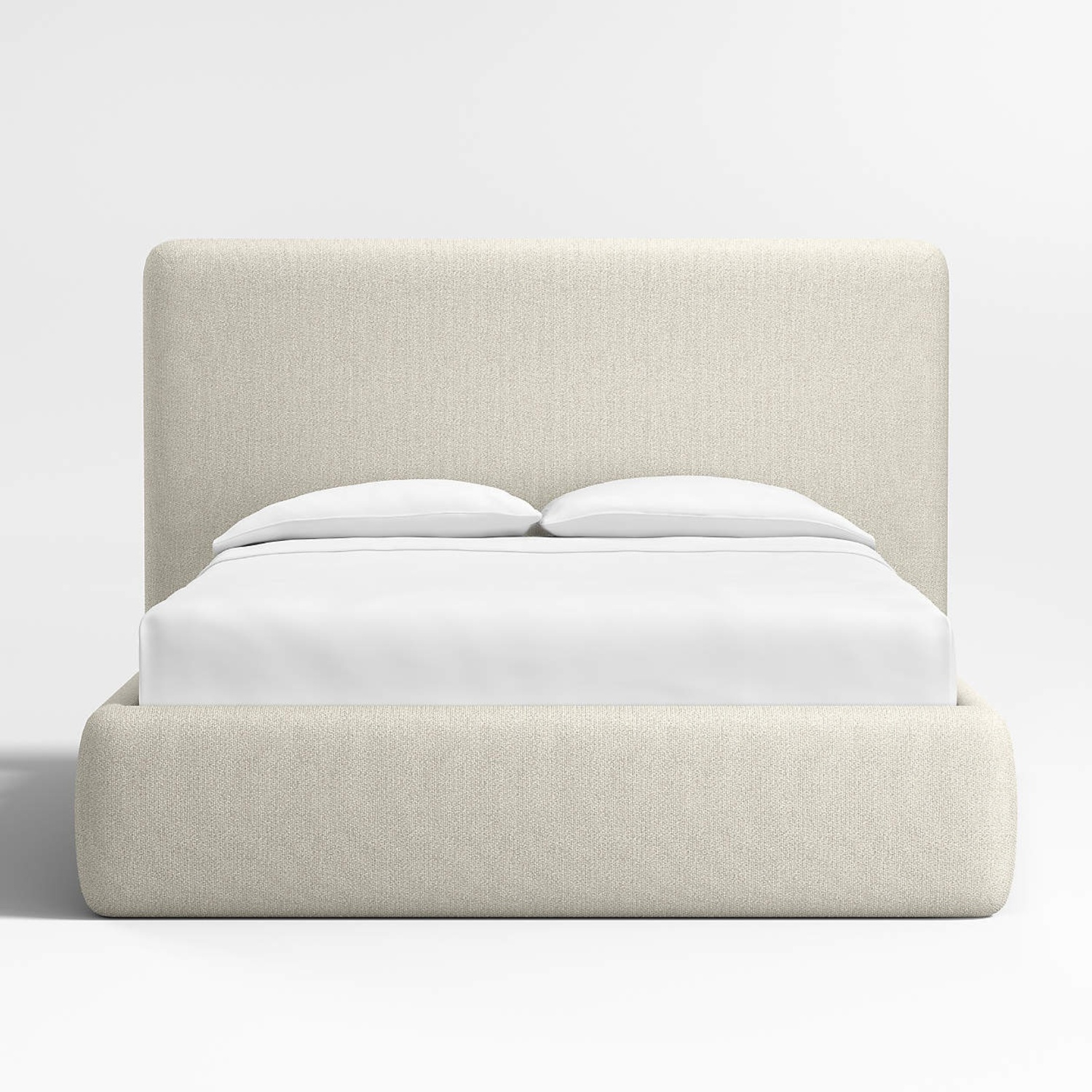 Crate & Barrel White Fabric Queen Bed - image-4