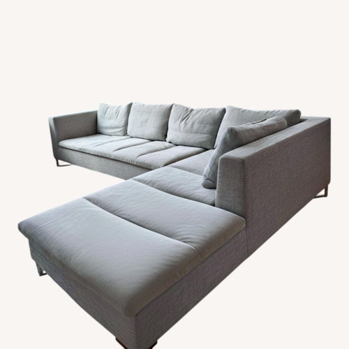 Used Ligne Roset Light Gray Fabric 2 Piece Sectional for sale on AptDeco