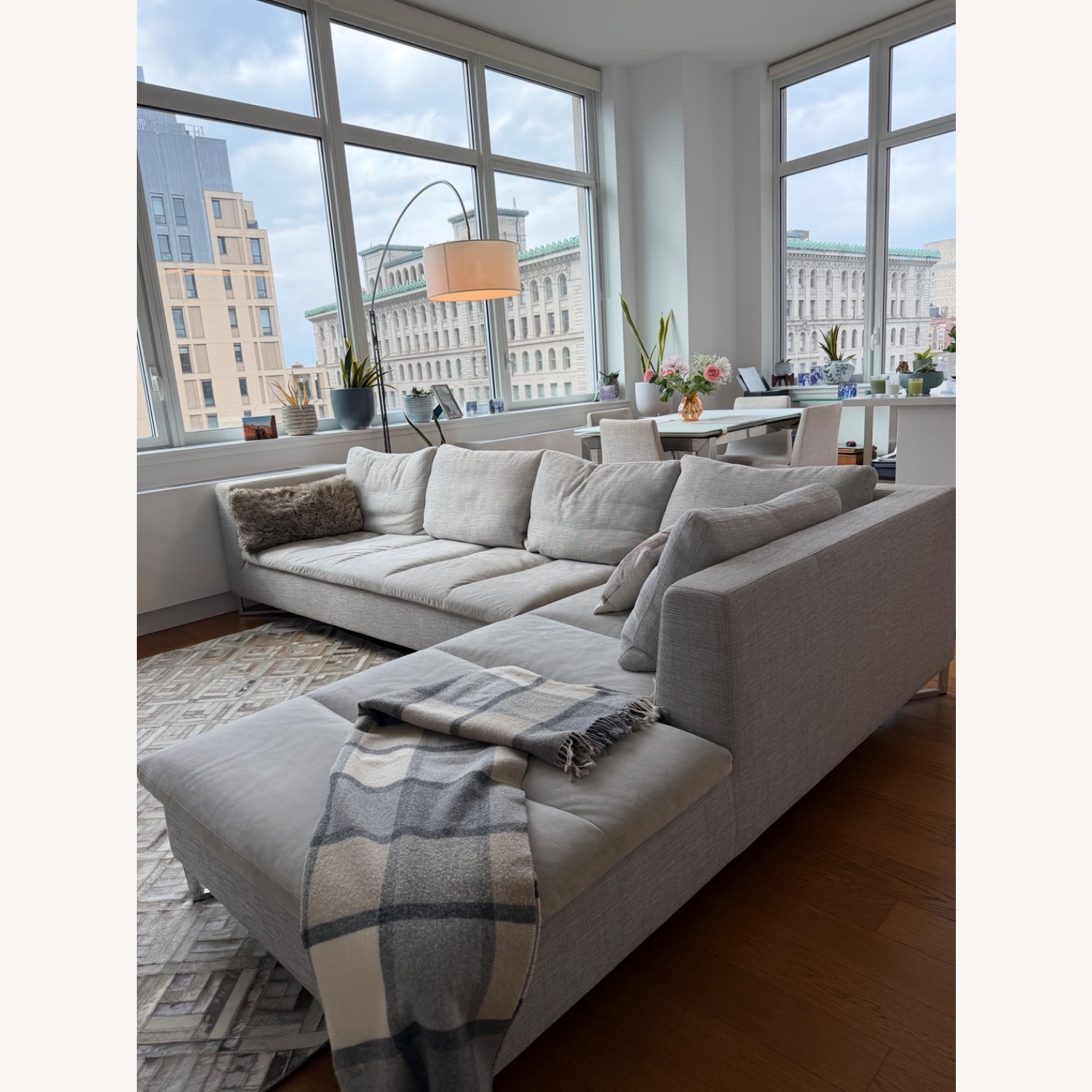 Ligne Roset Light Gray Fabric 2 Piece Sectional - image-1