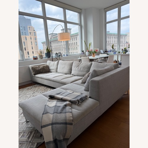 Used Ligne Roset Light Gray Fabric 2 Piece Sectional for sale on AptDeco