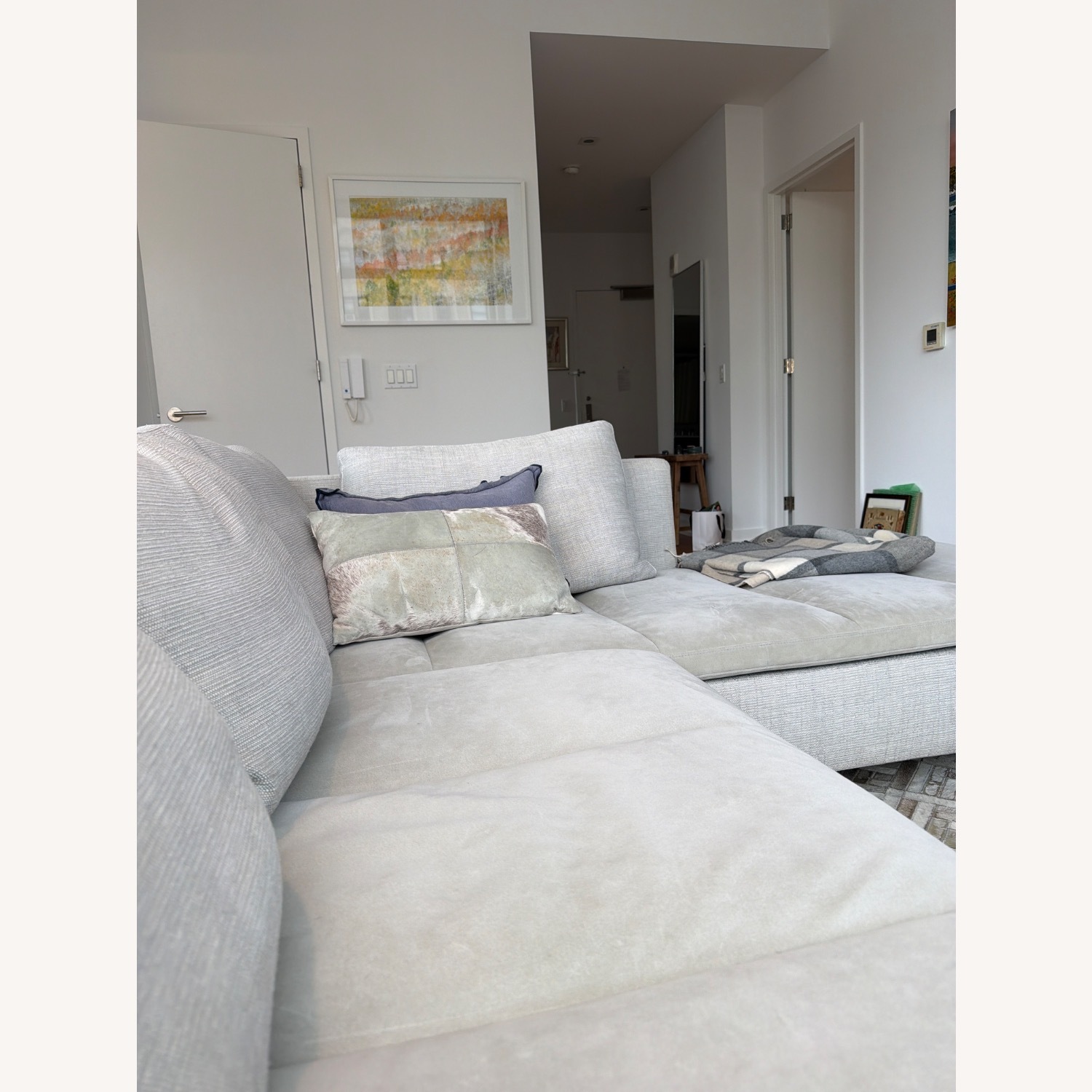 Ligne Roset Light Gray Fabric 2 Piece Sectional - image-3