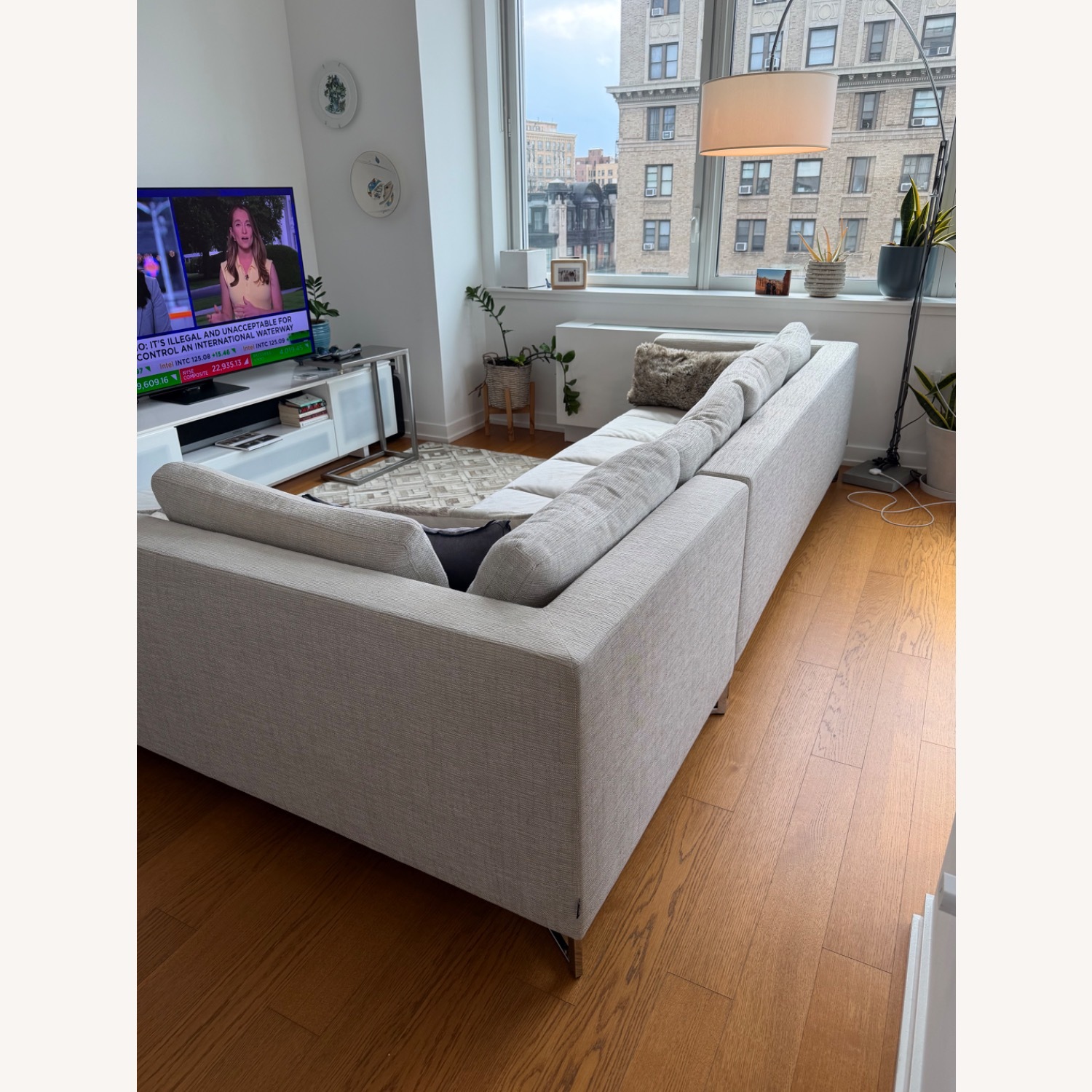 Ligne Roset Light Gray Fabric 2 Piece Sectional - image-2