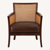 Crate & Barrel Blake Dark Brown Leather Armchair
