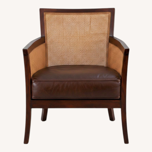 Used Crate & Barrel Blake Dark Brown Leather Armchair for sale on AptDeco
