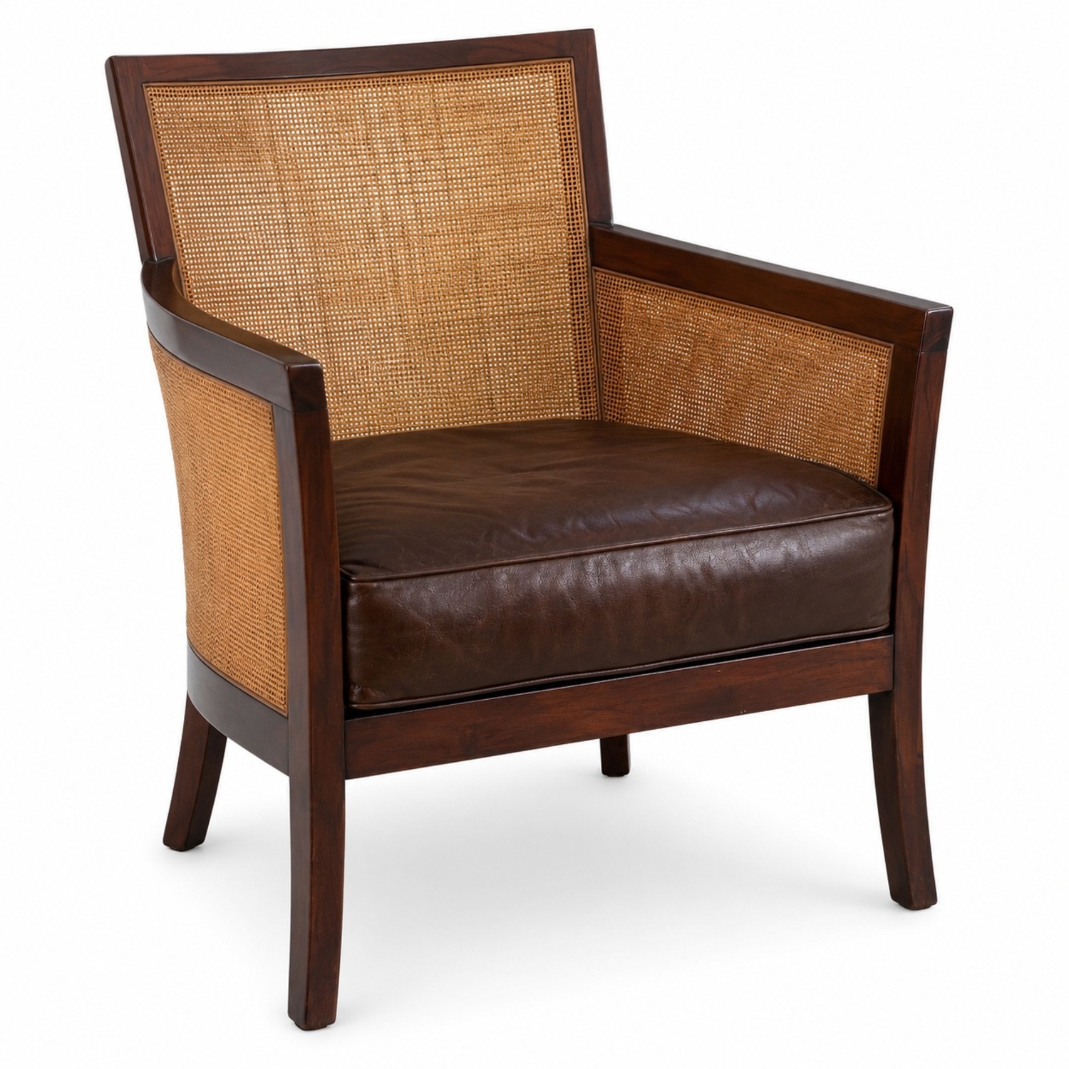 Crate & Barrel Blake Dark Brown Leather Armchair - image-7