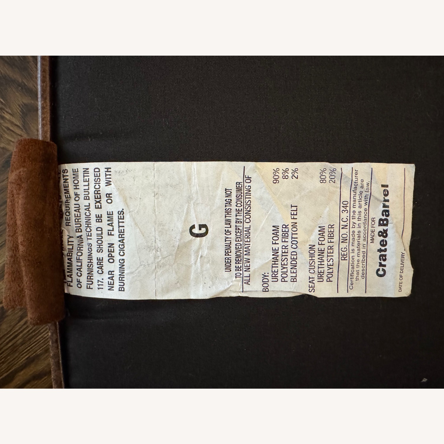 Crate & Barrel Blake Dark Brown Leather Armchair - image-6