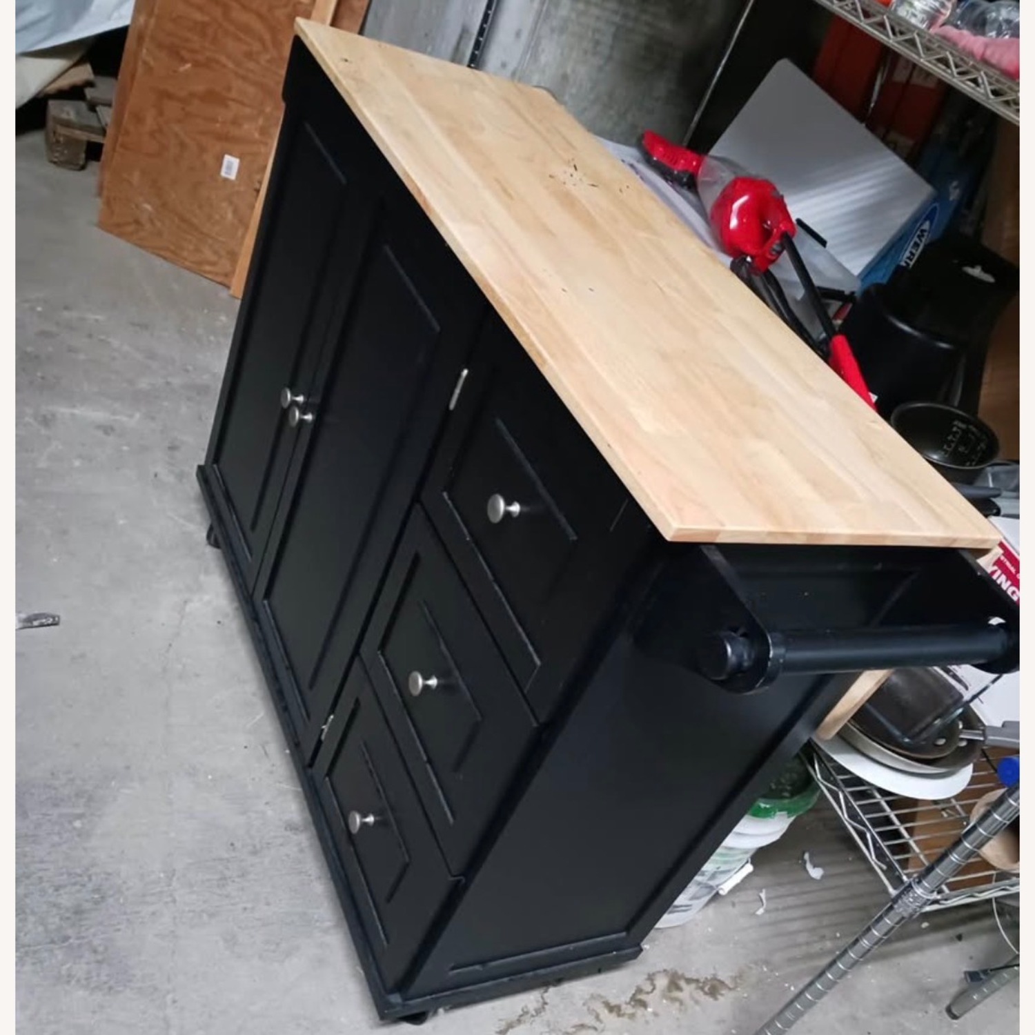 Black Bar Roller Kitchen Island - image-3