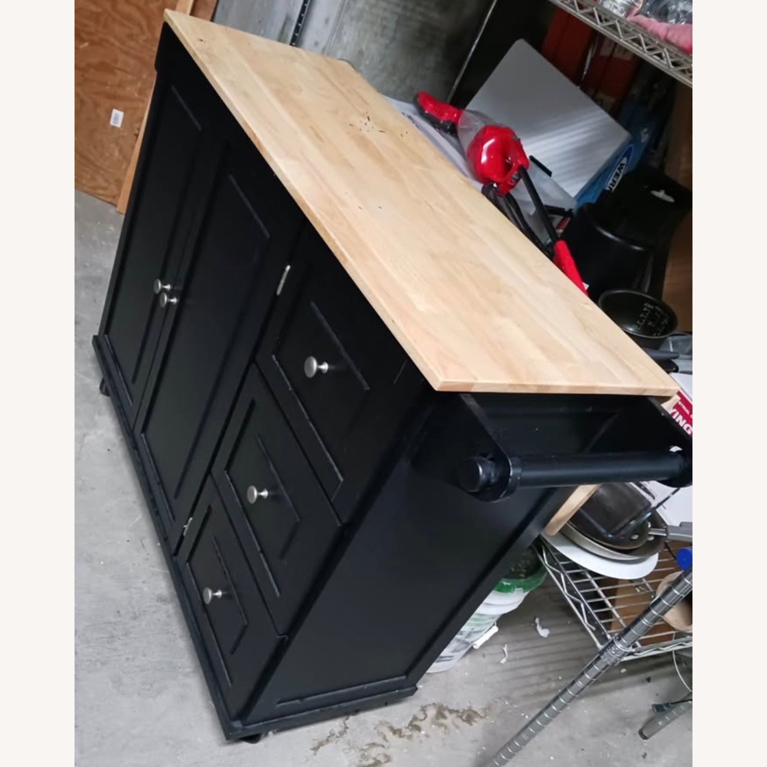 Black Bar Roller Kitchen Island - image-1
