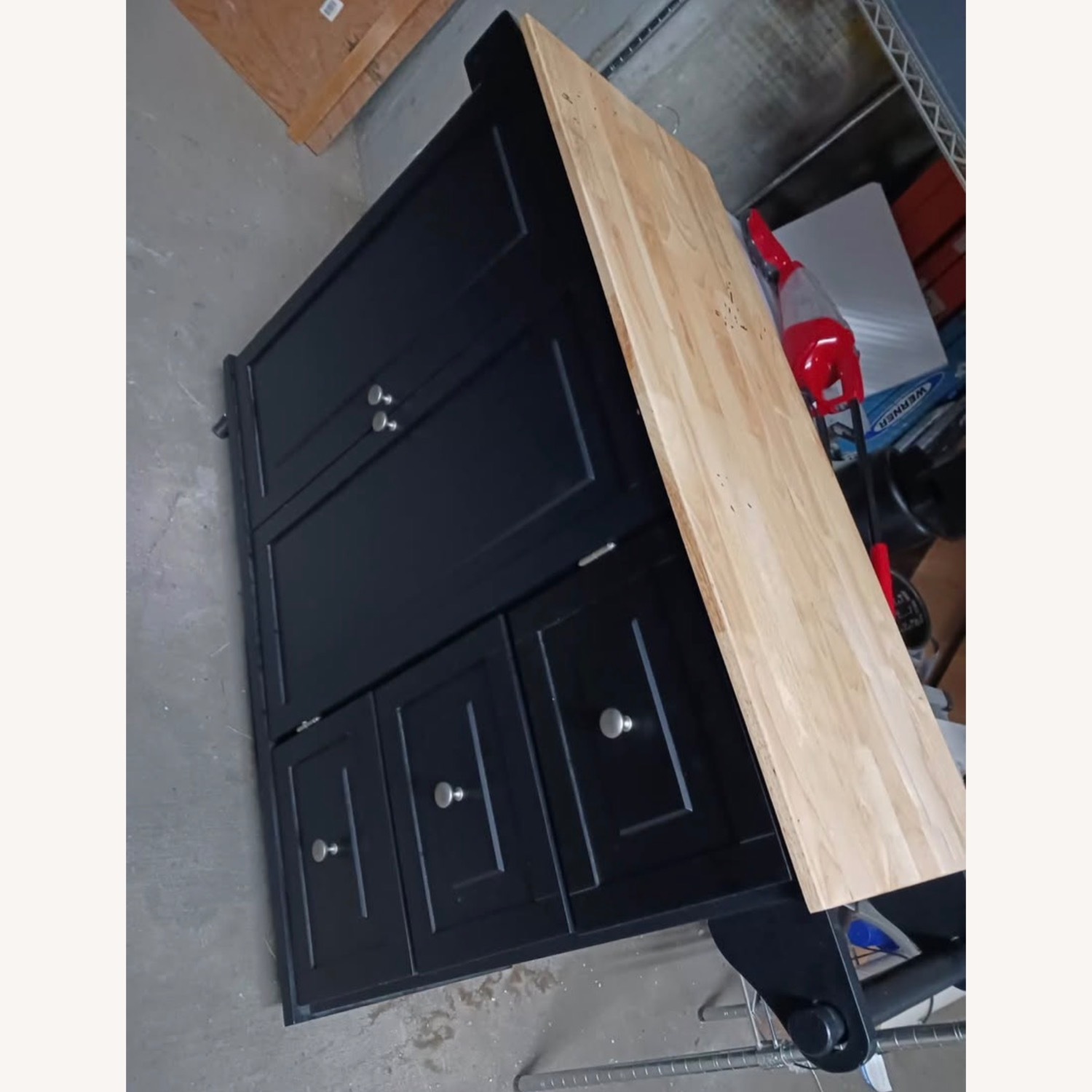Black Bar Roller Kitchen Island - image-2