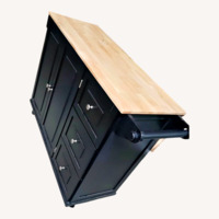Black Bar Roller Kitchen Island
