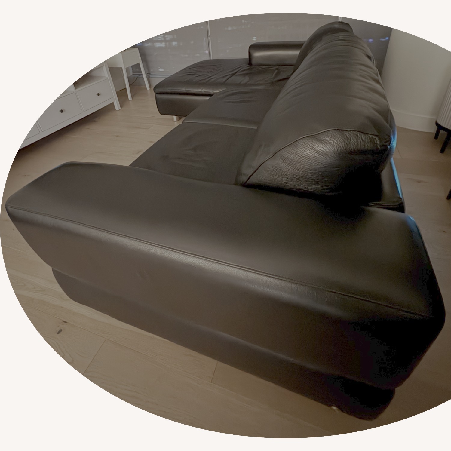 American Leather Black Leather 2 Piece Sectional - image-8