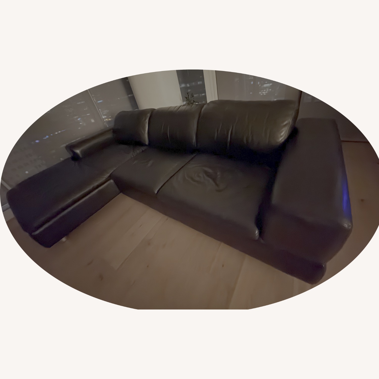 American Leather Black Leather 2 Piece Sectional - image-4