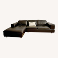 American Leather Black Leather 2 Piece Sectional
