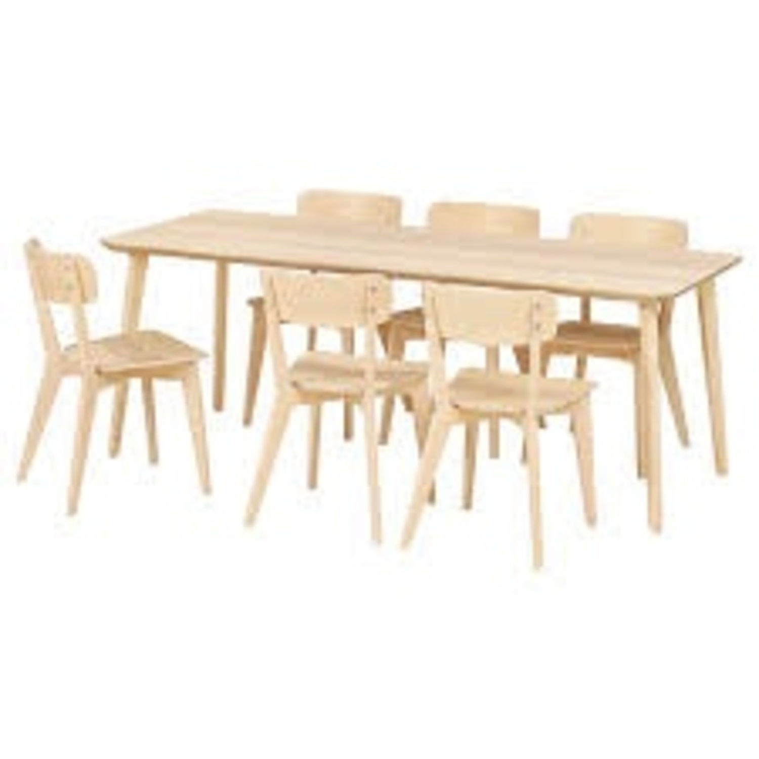 IKEA Lisabo Natural Wood Dining Set with 6 Chairs - image-4
