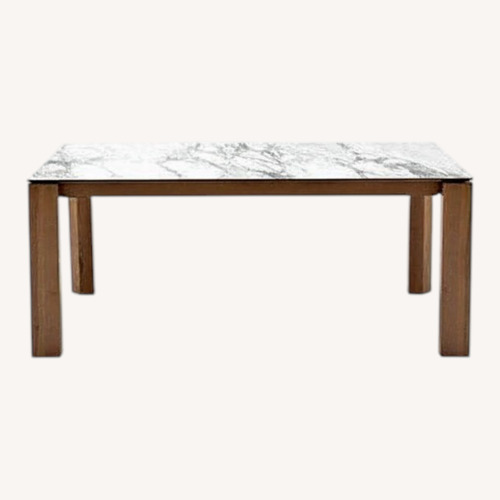 Used Calligaris OMNIA White Marble Extendable Dining Table for sale on AptDeco