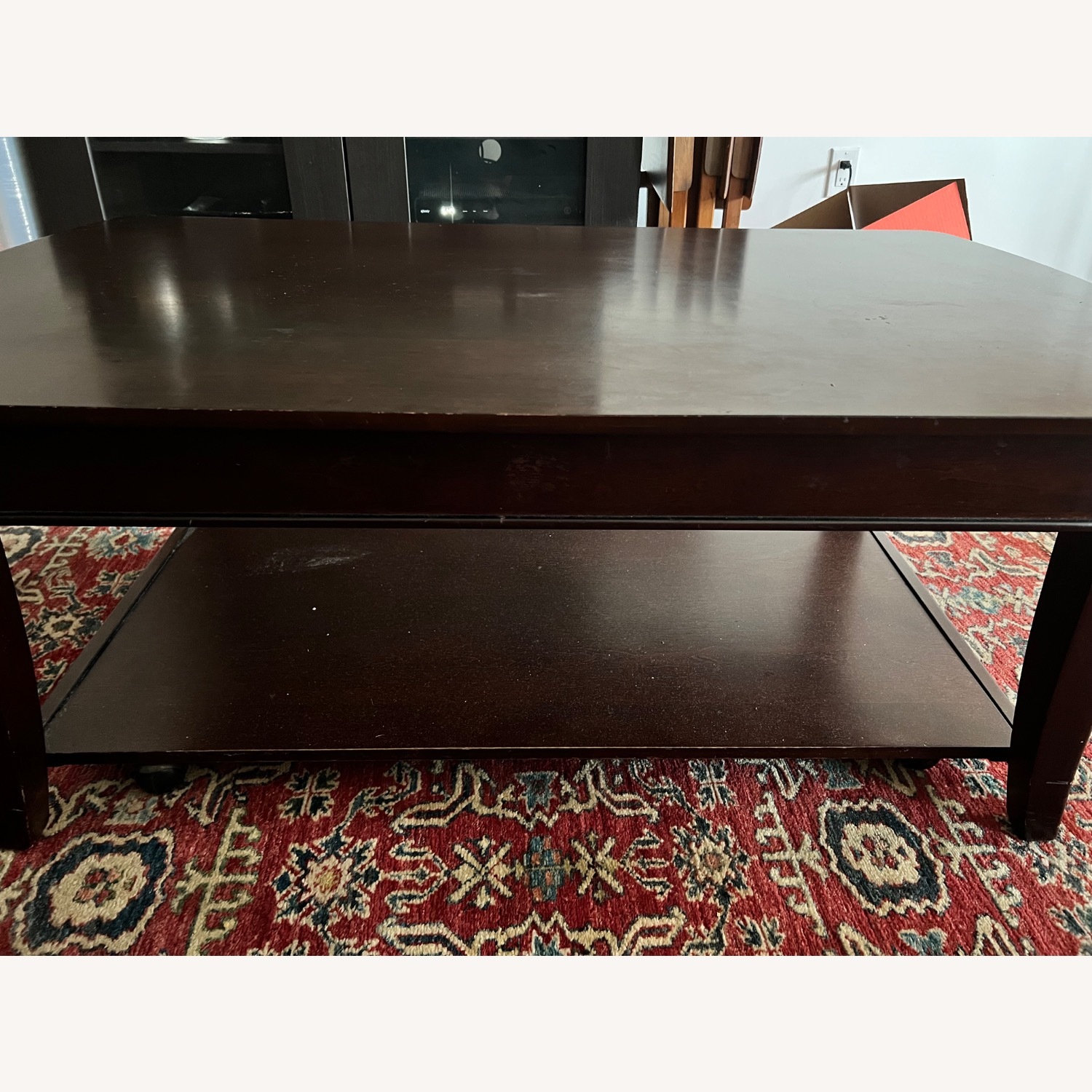 Dark Brown Wood Coffee Table - image-2