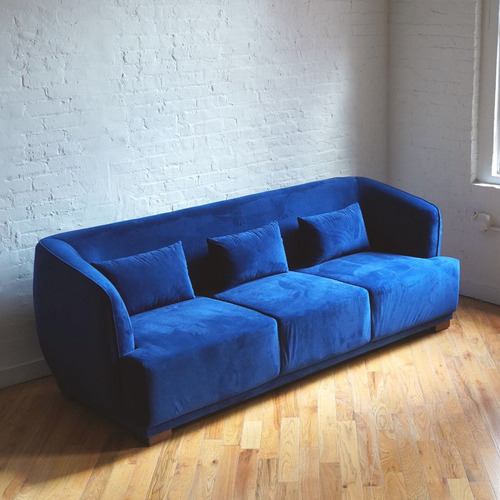 Used Blue Velvet 3+ Seater Sofa for sale on AptDeco