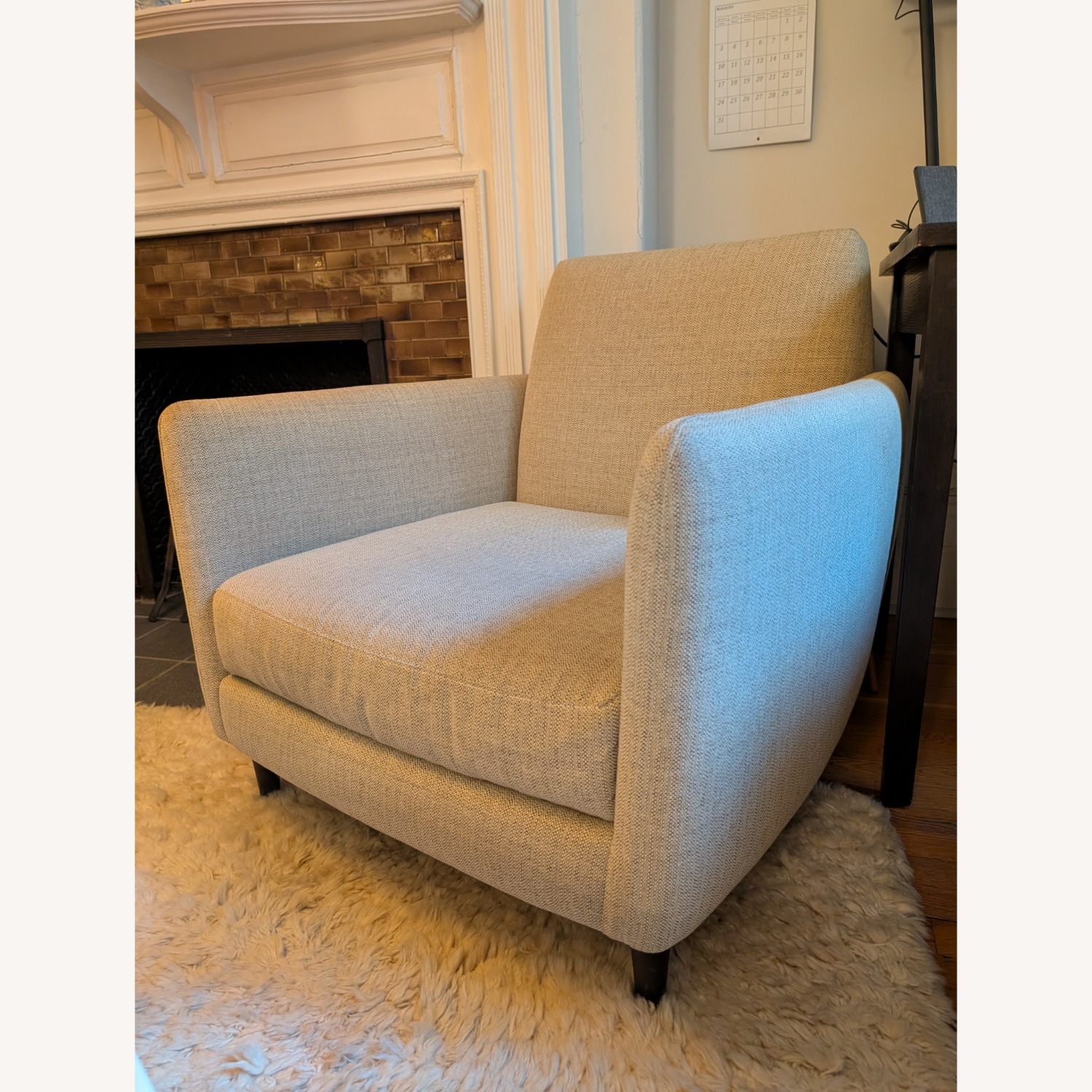 CB2 Parlour Chair Natural Fabric Armchair - image-3