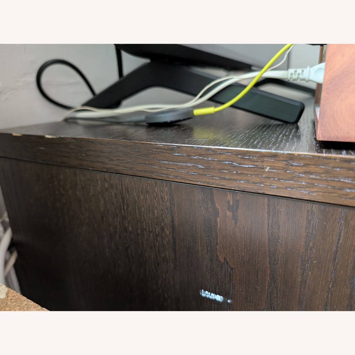 West Elm Dark Brown Wood Media Storage - image-5