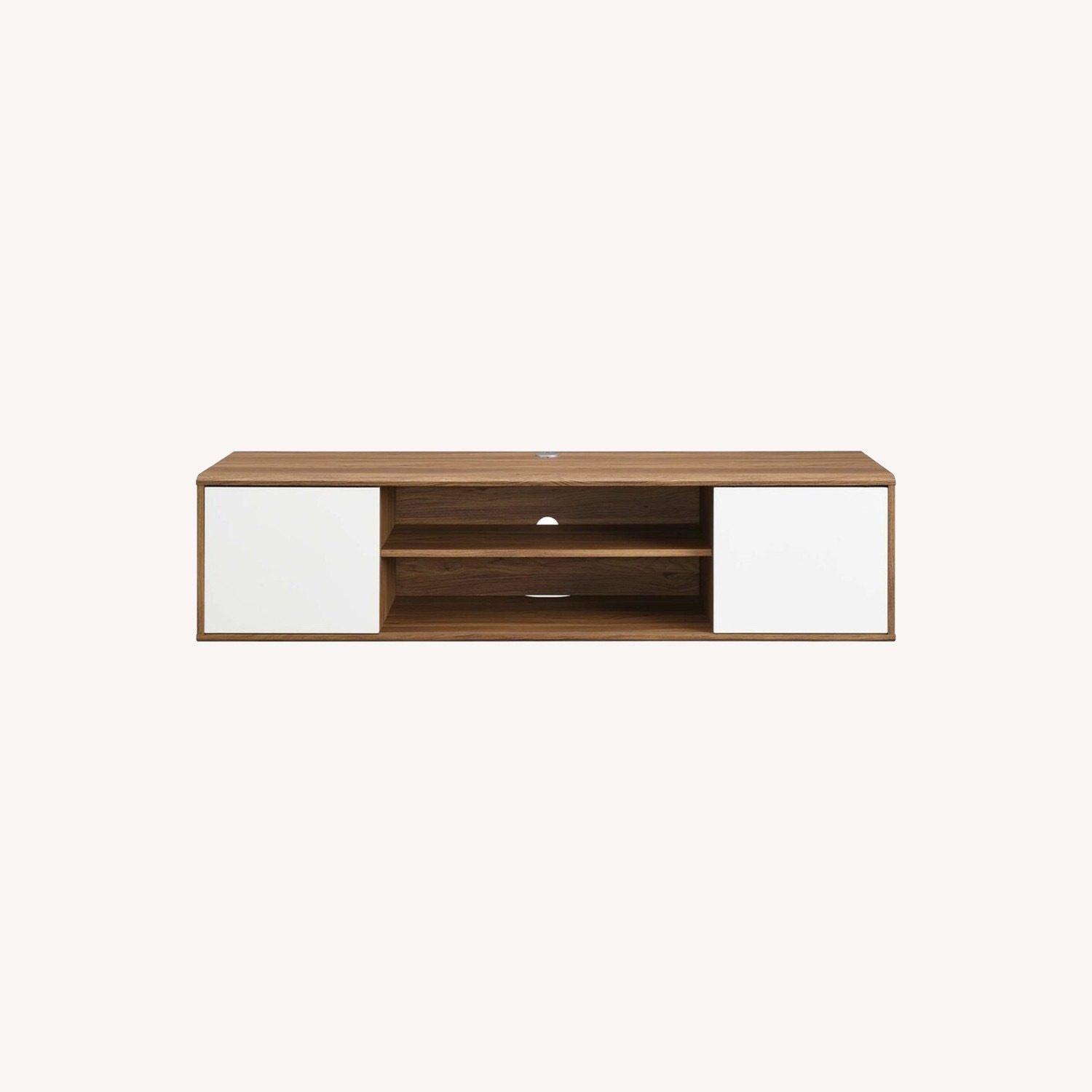 Modway 60" Wall-Mounted TV Stand In Walnut & White Finish - image-9