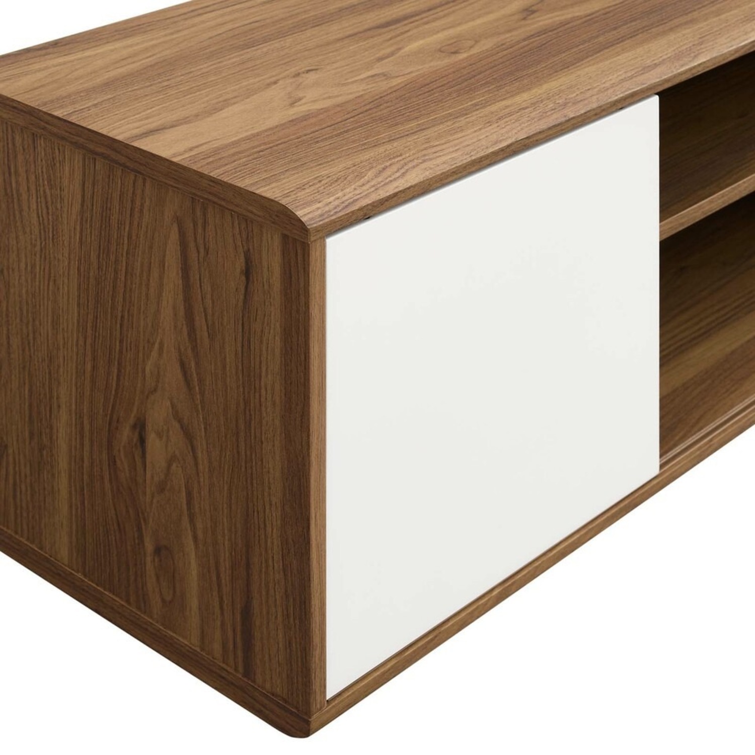 Modway 60" Wall-Mounted TV Stand In Walnut & White Finish - image-5