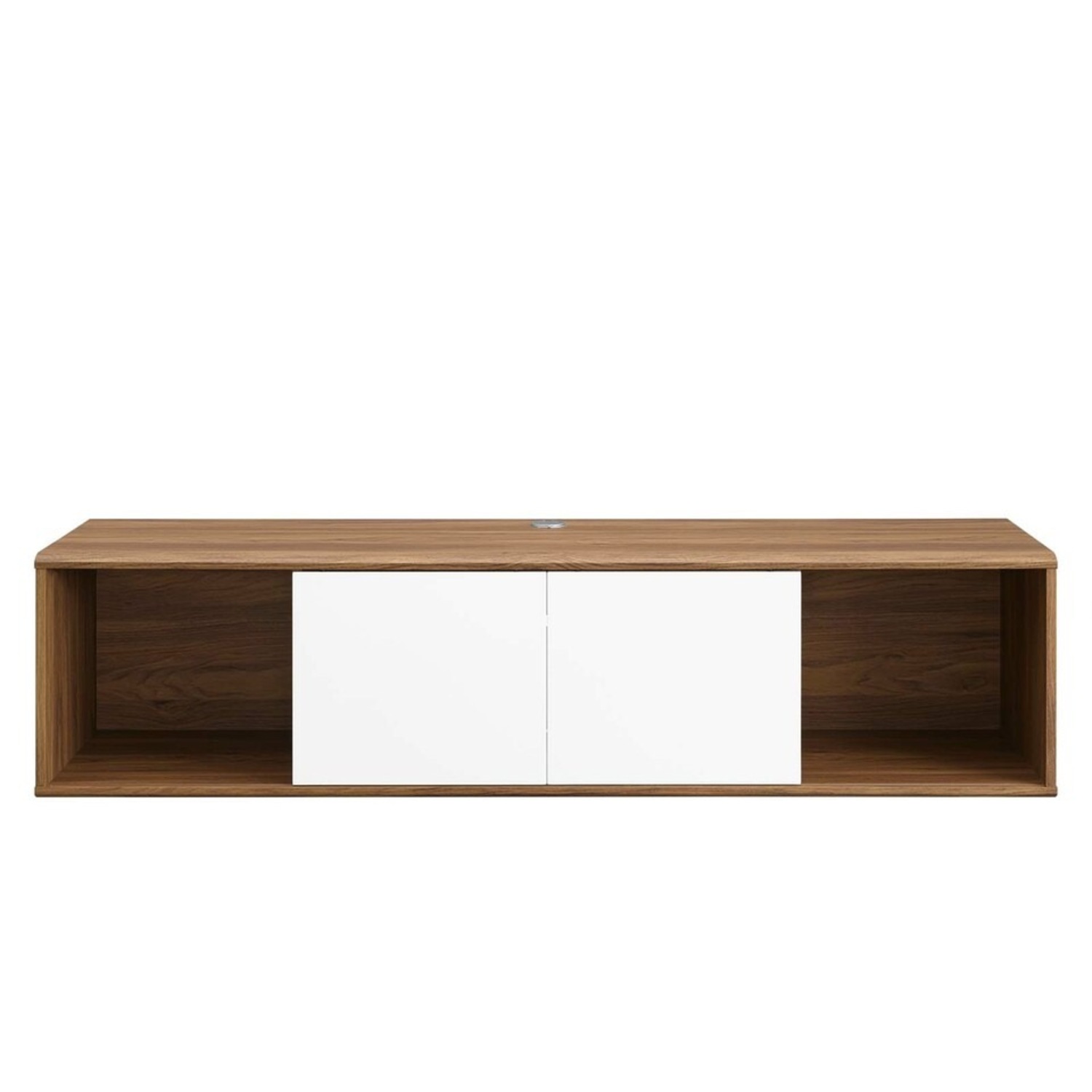 Modway 60" Wall-Mounted TV Stand In Walnut & White Finish - image-4