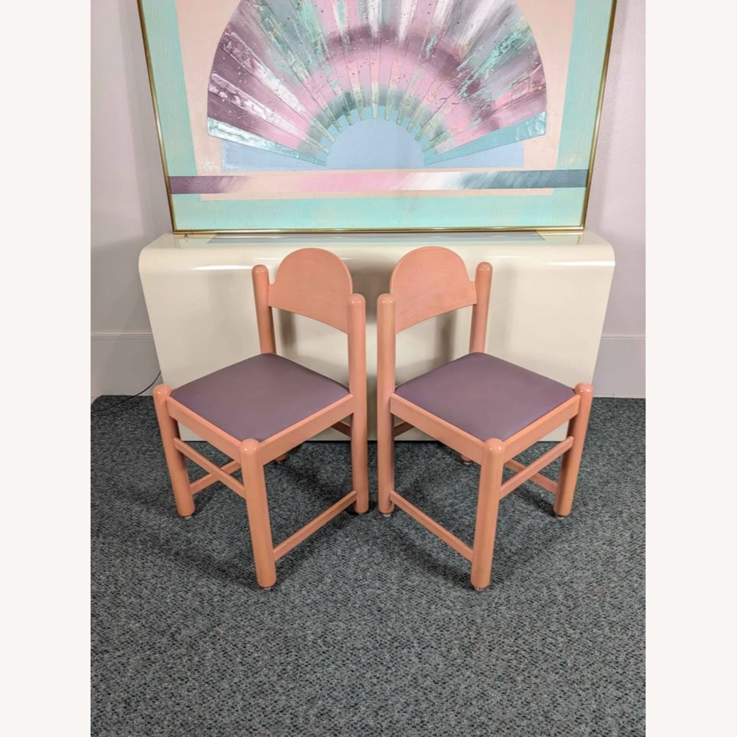 Vintage Mauve Padova Dining Chairs Hank Lowenstein - image-3