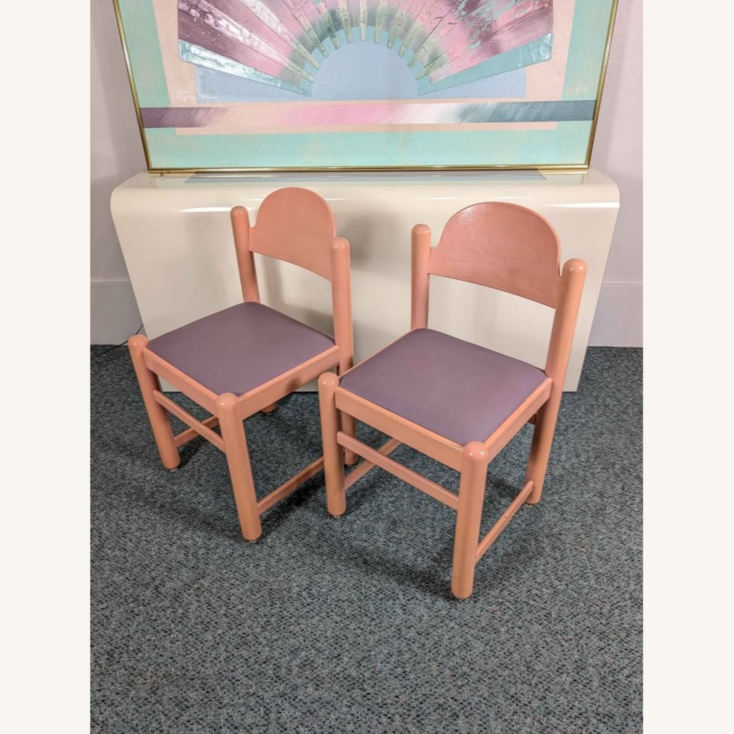 Vintage Mauve Padova Dining Chairs Hank Lowenstein - image-7