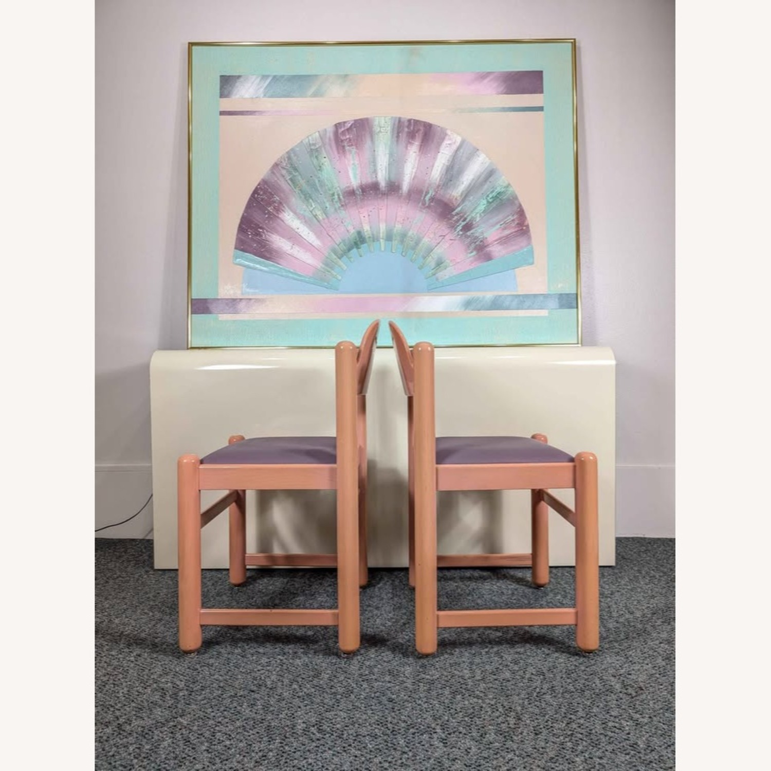 Vintage Mauve Padova Dining Chairs Hank Lowenstein - image-2