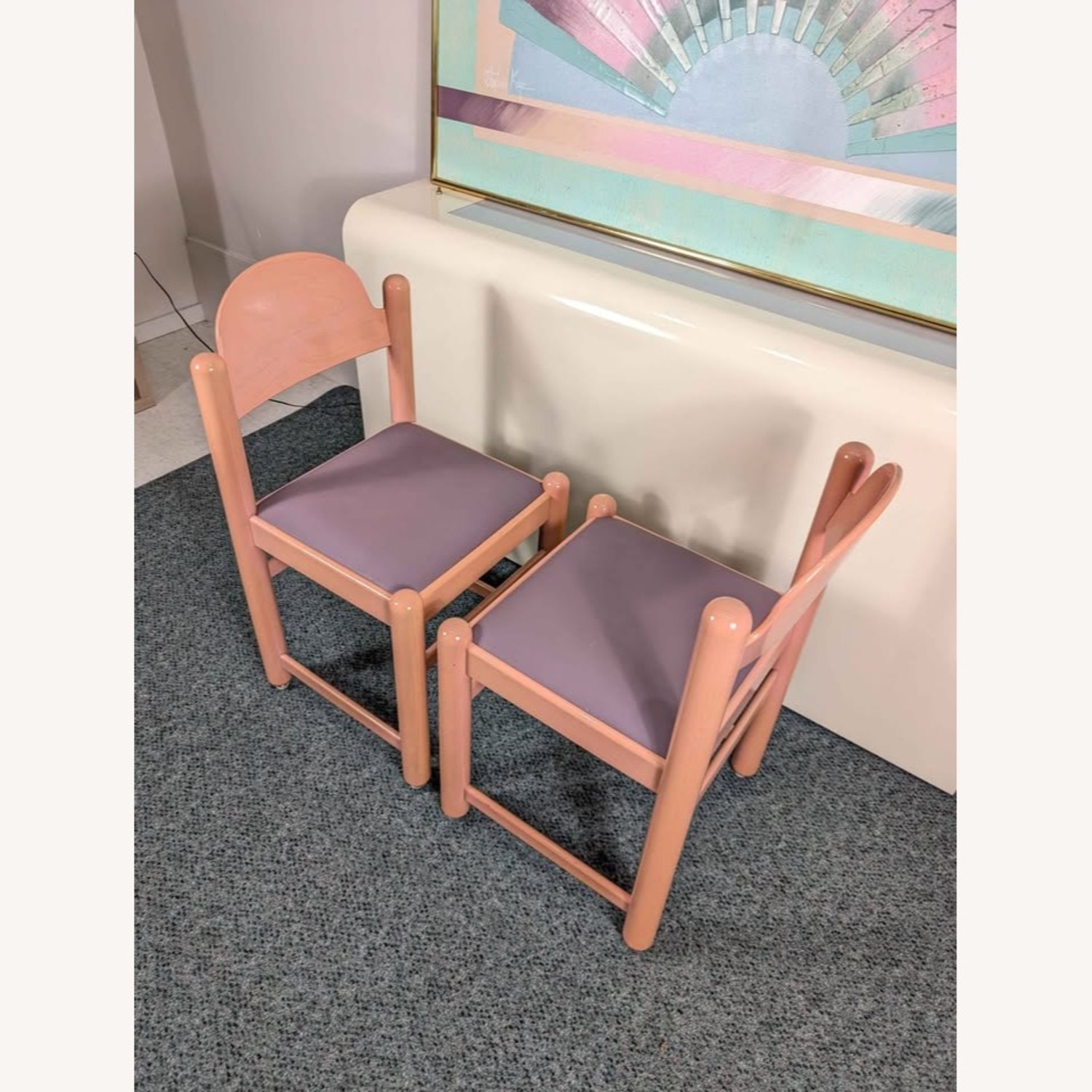 Vintage Mauve Padova Dining Chairs Hank Lowenstein - image-1
