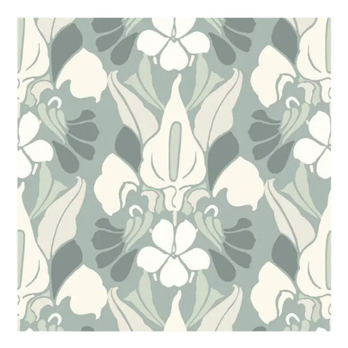Used Ash Blue Dragon Flower Pattern Premium Wallpaper  for sale on AptDeco