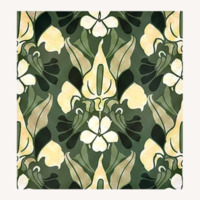 Ash Blue Dragon Flower Pattern Premium Wallpaper 