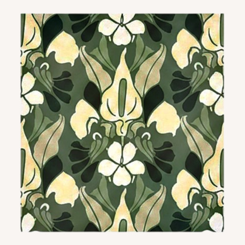 Used Ash Blue Dragon Flower Pattern Premium Wallpaper  for sale on AptDeco